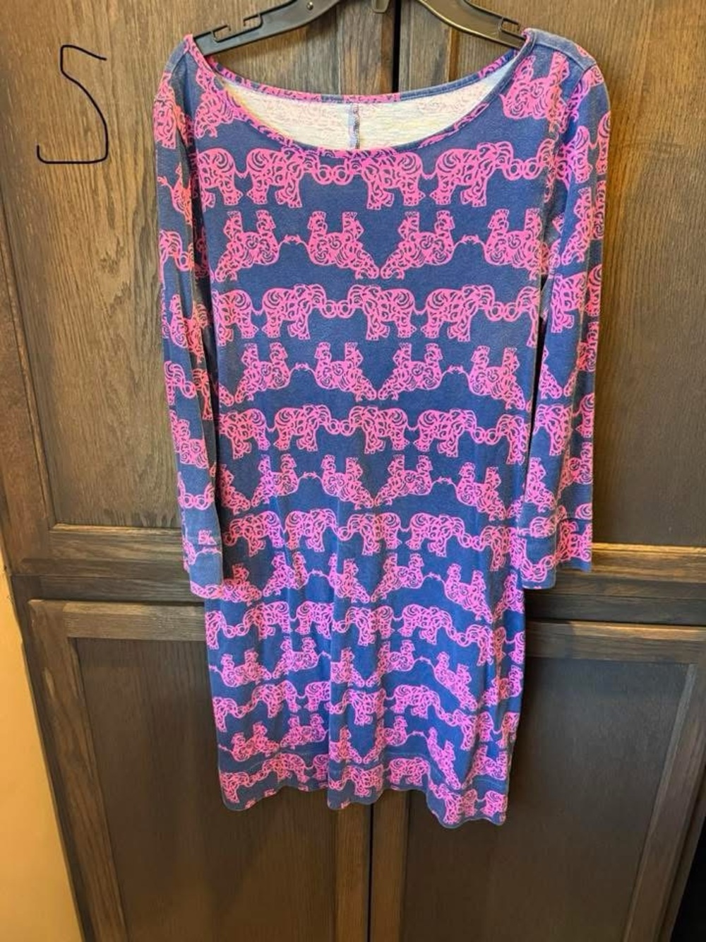 Lilly Pulitzer Navy and Hot Pink Elephant Print Mini Dress